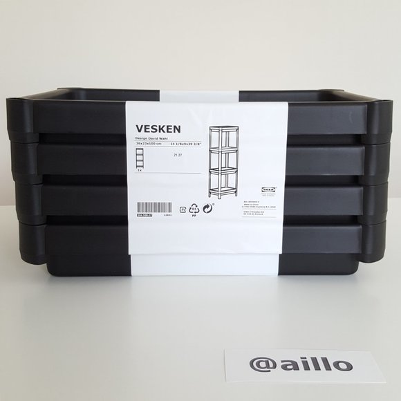 IKEA VESKEN Shelf unit, black - Picture 5 of 17